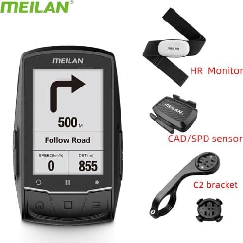 Meilan M1 Bike GPS bicycle Computer GPS Navigation BLE4.0 speedometer Connect with Cadence/HR Monitor/Power meter (not include)