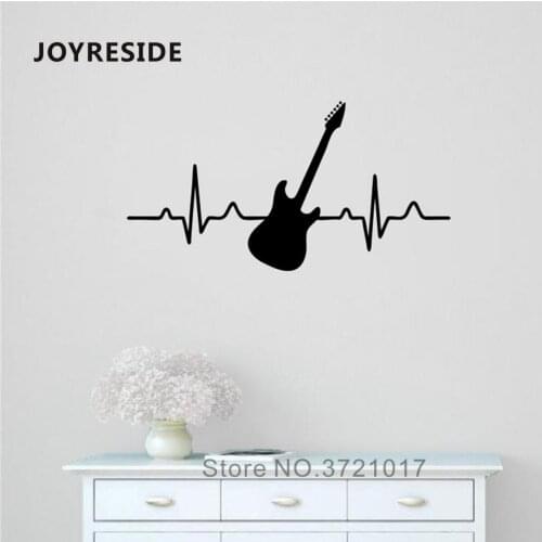JOYRESIDE Guitar Music Wall Decals Home Livingroom Decoration Vinyl Wall Sticker Musical Guitar Vinyl Design Wall Decal WM447