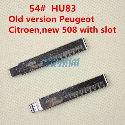 Engraved Line Key For 2 in 1 LiShi/HU83 Scale Shearing Teeth Blank Key NO.54 For Old Peugeot,Citroen,NEW 508 with slot[10pcs]