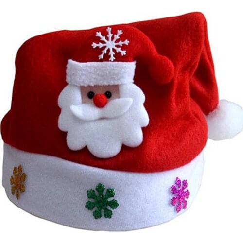 1pc Hot Sale Christmas Hat LED Snowman Elk Caps for Kids New Year Xmas Gift Home Decoration Christmas Ornament Santa Claus Hat