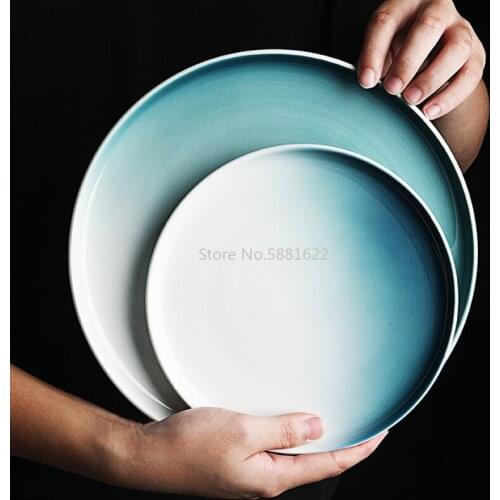 1Pcs Creative Steak Plate Western Ceramic Home Steak Plate Display Big Plate