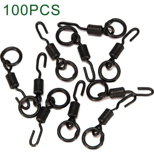 10-100pcs Bag Anti-glare Terminal Tackle Spinner Swivels Pesca Iscas Alloy Copper Ronnie Rigs Carp Fishing Quick Change Swivel