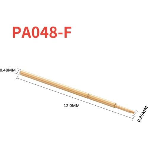 100PCS/pack Gold-plated Spring Test Probe PA048-F Needle Tube Outer Diameter 0.48mm Total Length 12mm PCB Test Needle