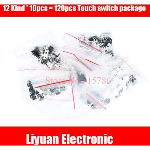 12 Kind * 10pcs = 120pcs Touch switch package Common mixed micro switch kit Key switch