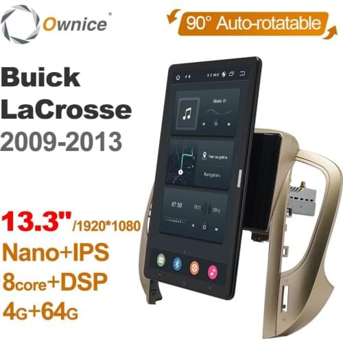 13.3 Inch 1920*1080 Ownice Android 10.0 for Buick LaCrosse 2009 - 2013 Car Radio Multimedia Video Audio GPS Auto Rotatable