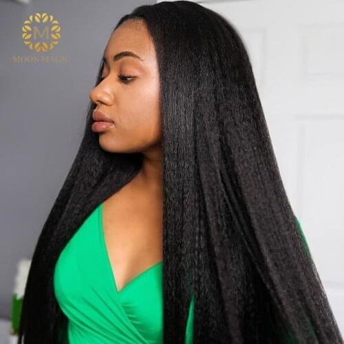 13x6 Lace Front Wig Kinky Straight Wig Long Braided Lace Front Wigs Bone Straight Human Hair Wedge Human Natural Hair Woman Remy