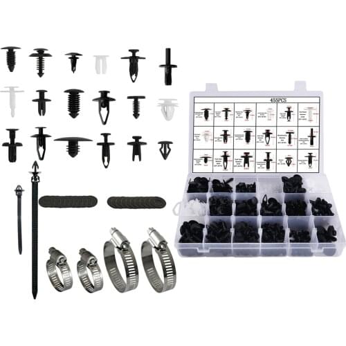 454 Pcs Car Push Retainer Clips & Auto Fasteners Assortment -18 Most Popular Sizes Bumper Rivets