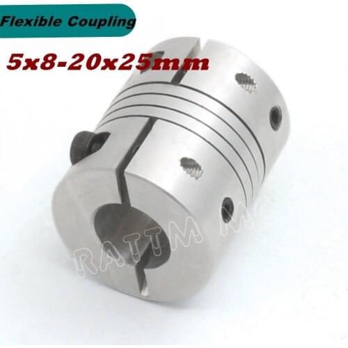5Pcs Flexible Coupling Stepper Motor 5mm to 8mm CNC Parts Router Mill 5x8mm D20 L25mm