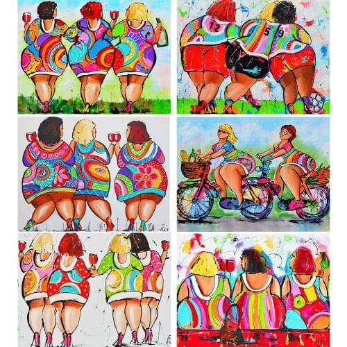 DIY 5D Fat Woman Diamond Painting Cross Stitch Kit Embroidery Art Rhinestone Home Decoration Gifts Can Be Customized