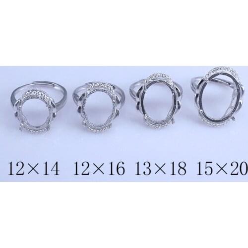 925 STERLING SILVER girl women Semi Mount Bases Blanks base blank Pad ring Setting settings wedding jewelry findings diy A2574