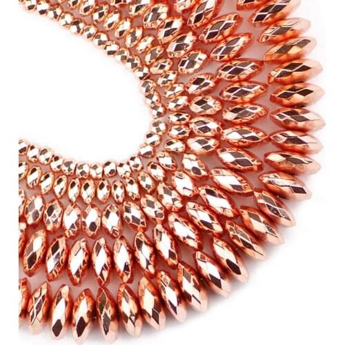 YHBZRET Flat Faceted Round Rose Gold Hematite beads Natural Stone Spacer 3/4/6/8/10mm Loose beads Jewelry Making bracelets DIY