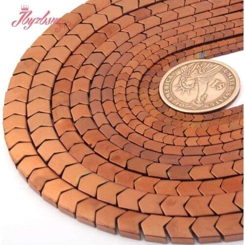 Natural Hematite Brown V Shape 3/4/6x8/8mm Loose Stone Beads For DIY Necklace Bracelet Jewelry Making Strand 15" Free Shipping