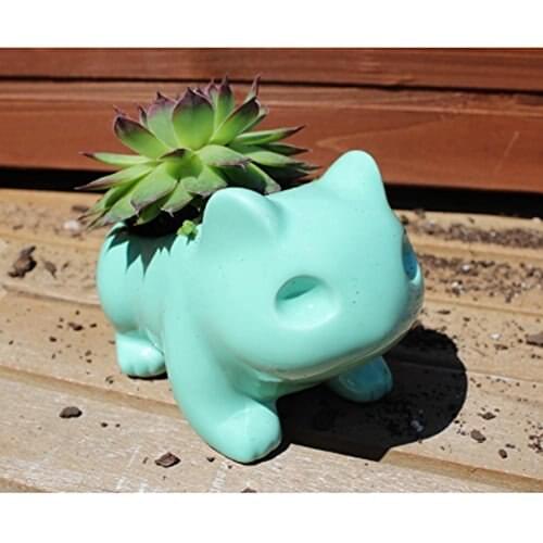 Binoster DIY Cartoon Flowerpot Cute Ceramic Art Pots Home Decorative Vase Animal Shaped Green