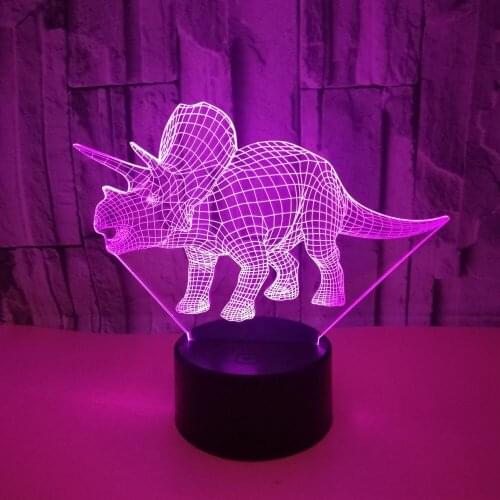 Dinosaur 3D Lamp Illusion Led USB Table Desk Light Night Light 16 Colors with Remote Control for Kids Holiday Gifts Room Decor