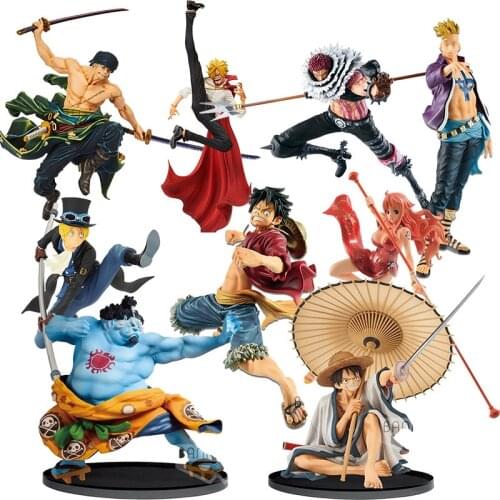 BWFC ONE PIECE Luffy Shirahoshi Usopp Katakuri Marco Nami Sabo Sanji Jinbe Zoro Action Figure Ornament Model Toys