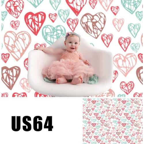 Valentines Background Baby Photo Booth Backdrop Drawn Colorful Seamless Pattern With Heart Photography Studio Portrait Wallpaper