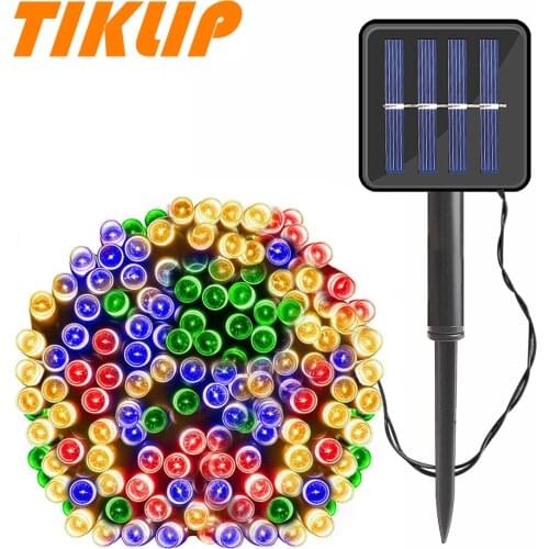 22M Solar Festoon Outdoor Waterproof String Led Fairy Lights Street Garland Party Lights For Christmas Garden Wedding Decoration