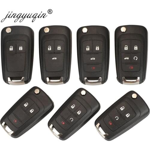 Jingyuqin Flip Remote Car Key Shell For Chevrolet Cruze Epica Lova Camaro Impala Fit Astra J Corsa E Insignia Zafira C 2 3 4 5BT