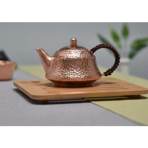 Handcraft Pure Copper Teapot Tea Kettle Hammer Pattern Kung Fu Tea Drinkware Tableware
