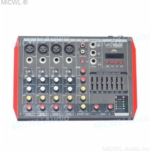 MG6 mini Bluetooth Audio Mixer Sound Microphone Mixing Console for Studio Stage performance computer live 48V power XLR