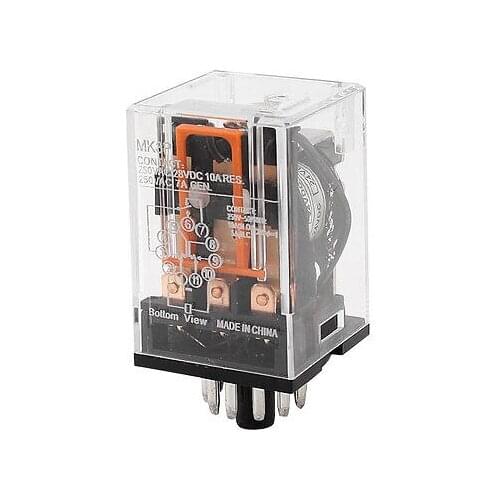 MK3P DC 24V Coil General Purpose Power Relay 11 Pins 3PDT 3P2T Free Shipping