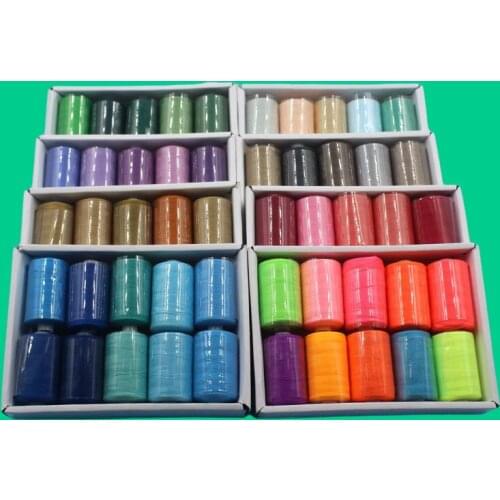 Knitting Thread Polyester Sewing Machine Thread DIY Sewing Accessories Dyed 40#2 Colorful Black White 10 Roll/Box 1000 Yards