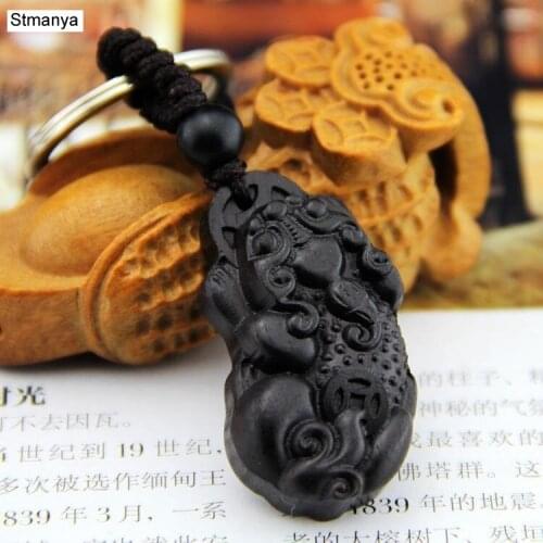 New fashion Ebony key chain Beast brave pendant Women men lucky car key ring key holder party gift jewelry K1544