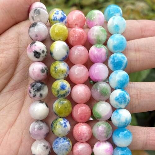 6/8/10/12mm Natural Round Stone Persian Jades Beads Loose Spacer Beads Necklace Bracelet Accessories For Jewelry Making Diy