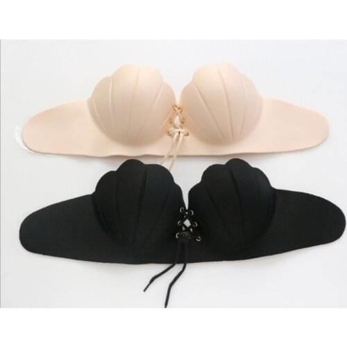 Sexy One Piece Adhesive Seamless Bra Comfortable Wire Free Sexy Lingerie Women Bra Shell Massage Underwear Super Push Up Bra