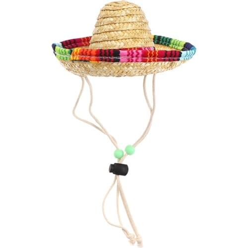 1PC Adjustable Multicolor Trim Funny Dog Costume Sombrero Hat Mexican Party Supplies For Dogs Party Decoration Summer