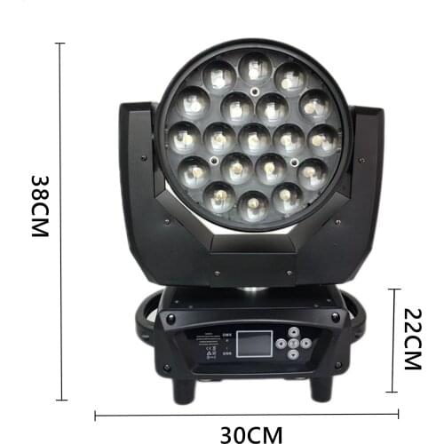 LED Moving Head 19x15W RGBW Wash/Zoom Stage Light Professional DJ/Bar LED Stage Machine DMX512 LED Zoom Beam