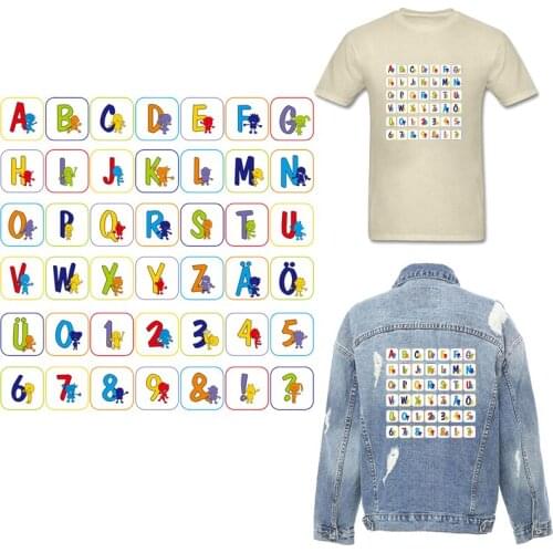Alphabet Sticker Letter Patch Iron-on Transfers for Clothing Thermoadhesive Patches on Clothes Diy Textile Stickers Applique
