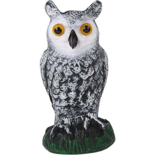 Outdoor Simulated Owl Weatherproof Dummy Owl with Long Ears Garden Bird Scarecrow