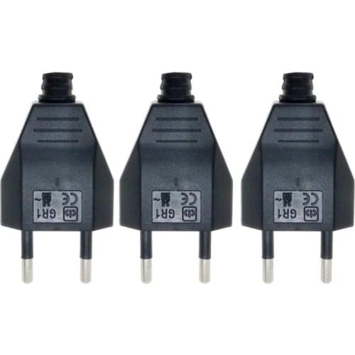 EU Europlug Rewireable DIY Main Power Plug AC 100~250V 2.5A Black / White