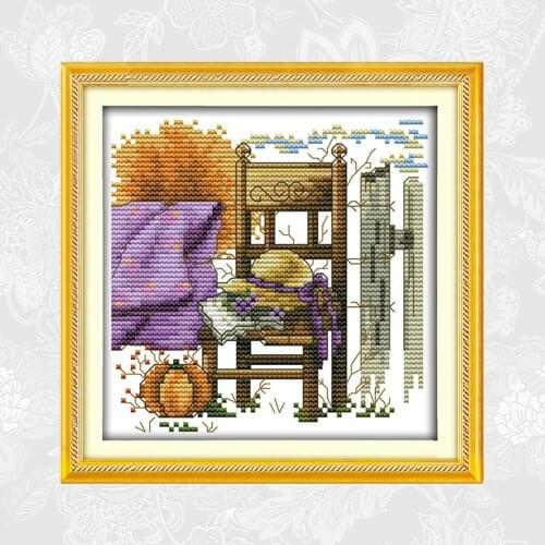 The chair and hat cross-stitch patterns dmc 14ct 11ct count print on canvas diy handwork embroidery needlework Home Decor