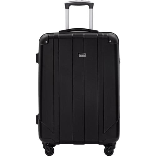 Spinner Luggage with Built-in TSA and Protective Corners, P.E.T Light Weight Carry-On 20" 24" 28" Suitcases (20 inch, Black)