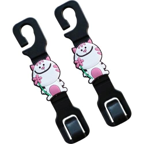 2PCS General Car Seat Backrest Cartoon Hook Hanger Storage Rack Headrest Bracket Cute Car Hook Auto Storage Interior Accessories