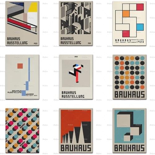 Bauhaus Exhibition Vintage Poster, Bauhaus Austellung Weimar 1919 Prints, Home Decor, Architecture Wall Art Canvas,Unique Gift