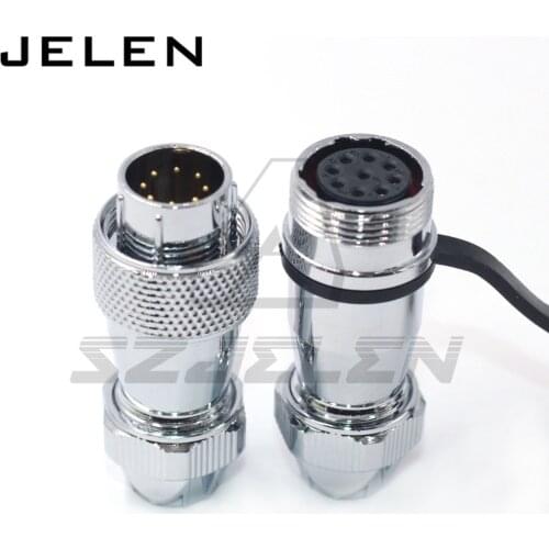 WS16 series metal round docking 8pin waterproof connector plug and socket, ip67 industrial equipment power cable connectors