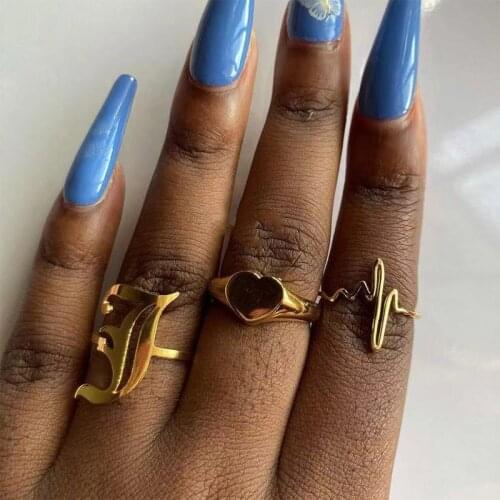 Stainless Steel Heartbeat Rings For Women Gold Silver Color ECG Ring Wedding Ring Fashion Jewelry Anillos Mujer Christmas Gift