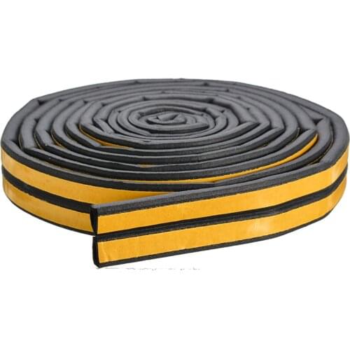 1PC 5M Big D Shape Weatherstrip Seal Strip For Car Door Window Trim Edge Moulding Rubber Self-Adhesive Bottom Edges