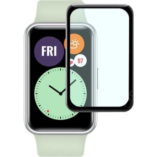 1PC 9D Curved Clear Soft Fiber Protective Glass For Huawei Watch Fit Smartwatch Full Screen Protectors Film Cover Accessories