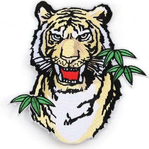 1pcs Forest King Tiger Patches Clothing Coat Fabric Appliques Embroidery Stickers DIY Apparel Decals Clothes Decor free delivery