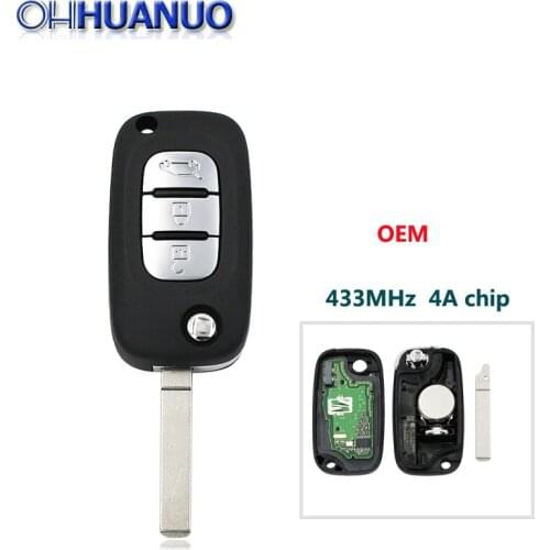 3 Buttons OEM Flip Remote Key fob 433MHz with 4A chip for Mercedes-Benz Smart Fortwo 453 Forfour 2015-2017