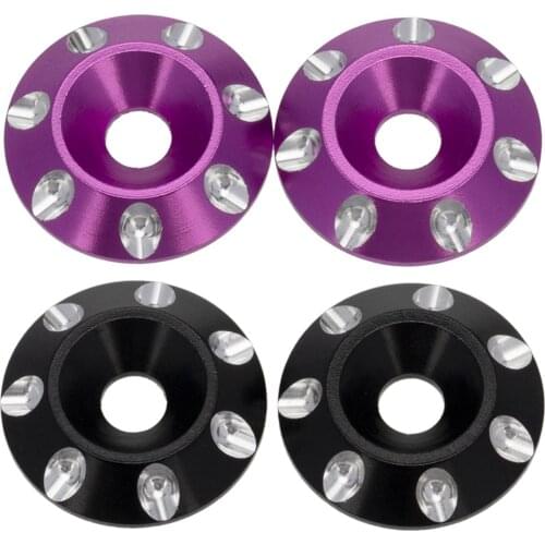 4PCS Tail Wing M3 Countersunk Screws Washers For 1/10 Scale Off Road Buggy Truck RC Drift Cars,Purple & Black
