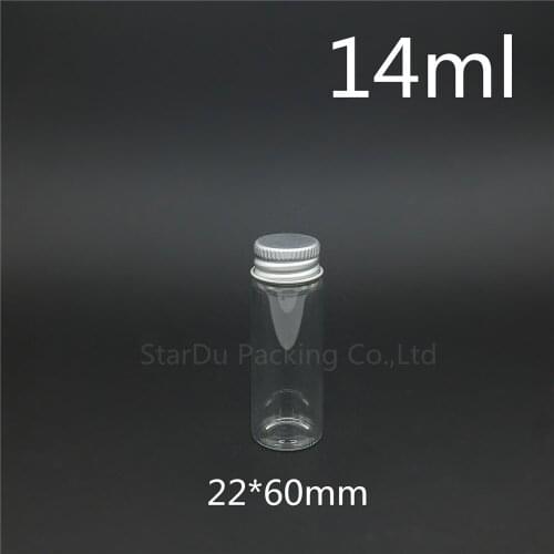 48pcs/lot diameter 22*60mm 14ml glass bottle screw cap for vinegar alcohol, carft/storage candy bottles