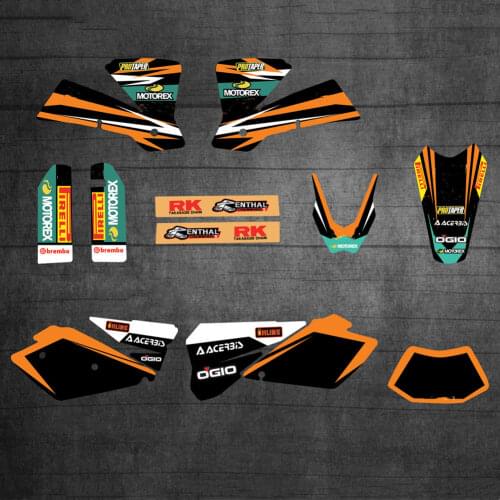 6 styles For KTM 2004 EXC Free Custom Numbers Names Graphics Backgrounds Stickers FOR KTM EXC 2004 125 200 250 300 400 450 525