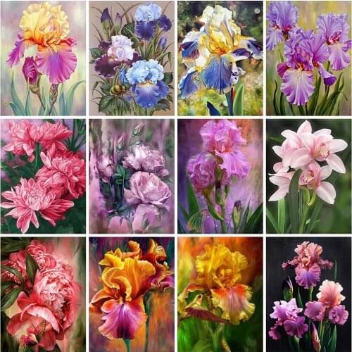 HUACAN 5d Diamond Painting Flower Needlework Full Square/Round Drill Diamond Painting Peony Wall Art Decor For Home