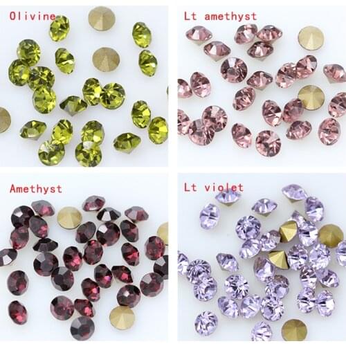 144pcs SS3 1.2-1.4mm Rivoli Czech crystal multi color beads pointed back Round beads Rhinestone Glitter Jewelry Nail Making DIY