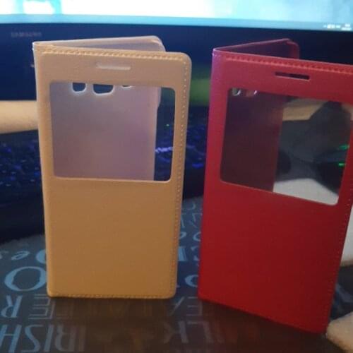 Smart Sleep Wake UP View Phone Case For Galaxy A7 A 7 2015 GalaxyA7 Samsunga7 SM A700 Transparent Window Leather Flip Cover